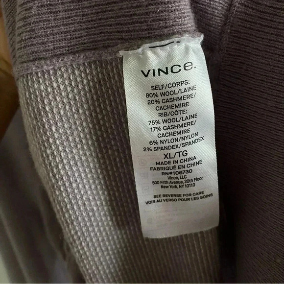 Vince Crewneck Cashmere And Wool Blend In Light Purple Sweater Sz XL $265 - Picture 5 of 7
